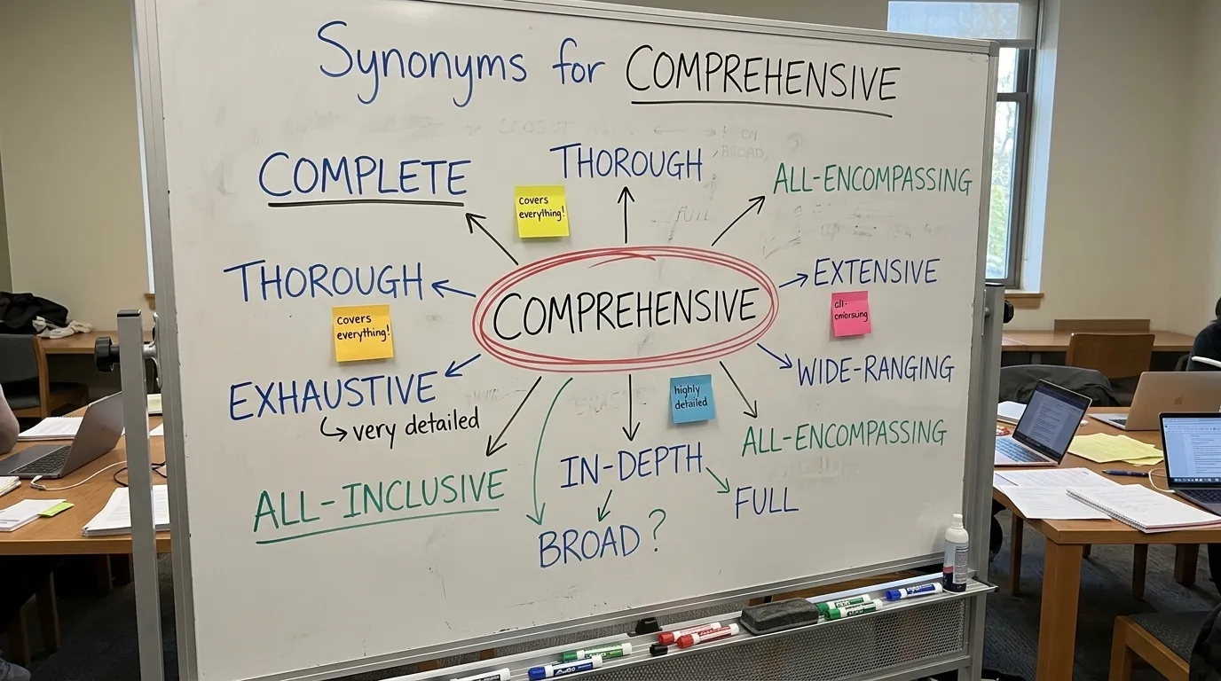 Synonyms for a comprehensive report