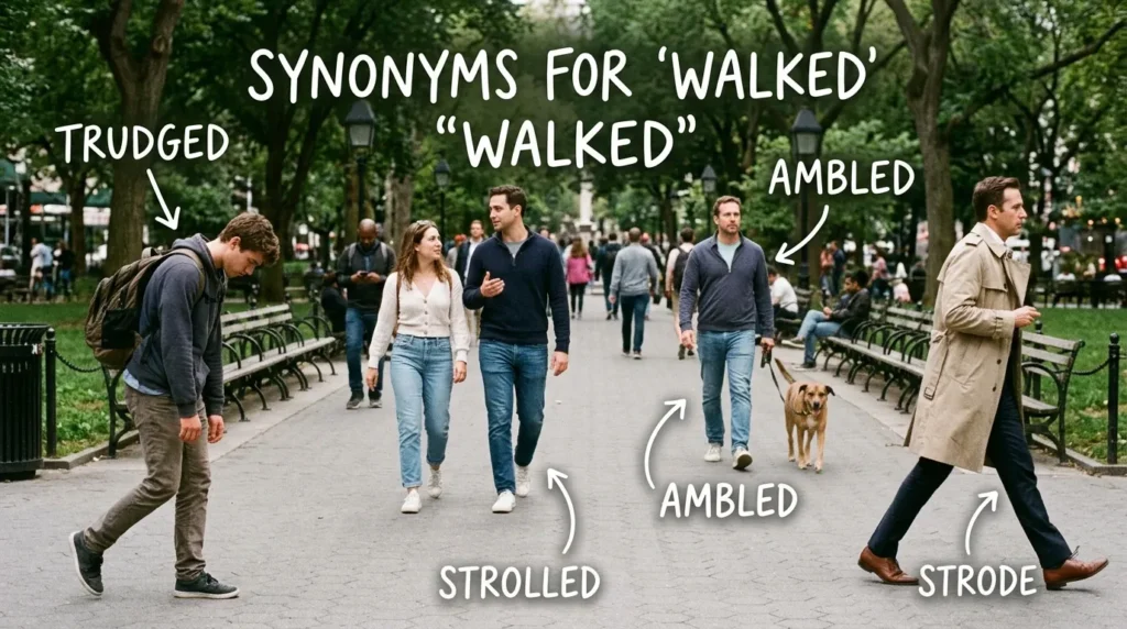 synonyms for walked